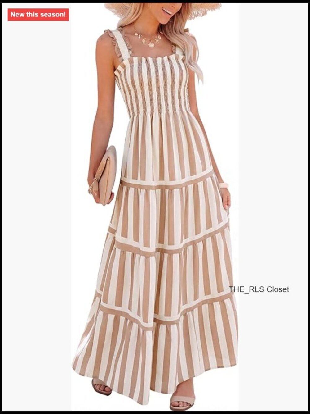 Summer Maxi Dress Floral Smocked Sleeveless Ruffle Boho Casual Flowy A-Line